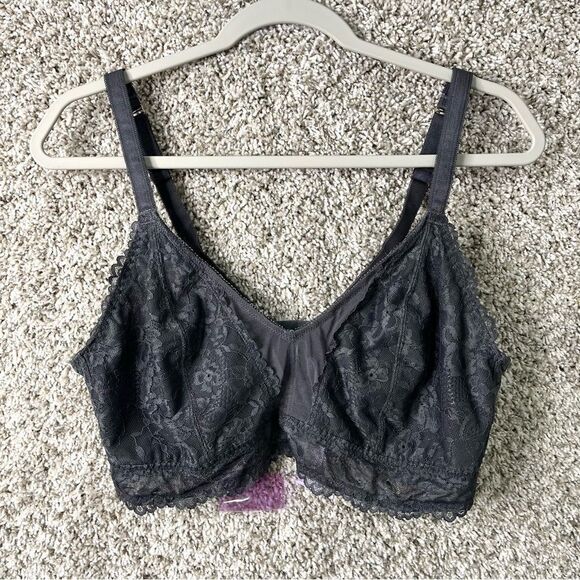 Savage X Fenty Bra Women’s 3X Gray Lace Wire-Free Plus Size NWT - Picture 1 of 5